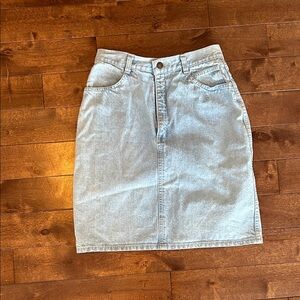 Classic Light Blue Denim Pencil Skirt